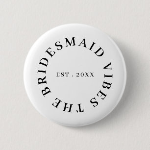 Bridesmaid Club Modern Bachelorette Design 6 Cm Round Badge