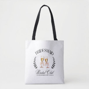 Bridesmaid Coquette Pink Bow Modern Tote Bag
