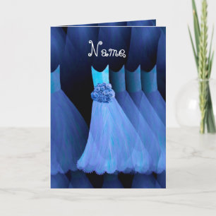 BRIDESMAID Custom Name - COBALT BLUE Dresses Invitation