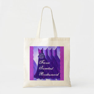 Bridesmaid Custom Name Lace and Dresses V12 Tote Bag