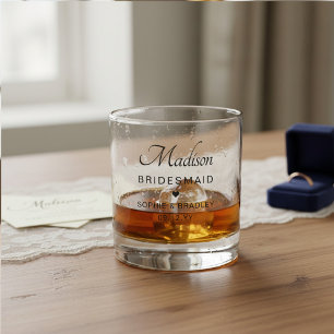 Bridesmaid Custom Personalised Name Wedding Party Whiskey Glass