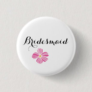 Bridesmaid Custom Wedding Pinback Buttons Badges