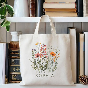 Bridesmaid Custom Wildflowers Mother’s Day Mum Tote Bag