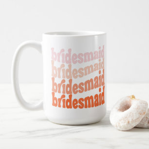 Bridesmaid cute retro orange, personalised coffee mug