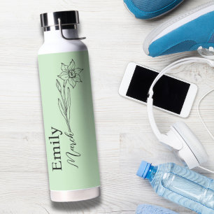 Bridesmaid Daffodil March Birth Month Flower Water Bottle