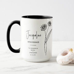Bridesmaid Daisy (APR) Birth Flower Thank You Gift Mug