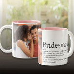 Bridesmaid Definition Photo Wedding Favour Two-Tone Coffee Mug<br><div class="desc">Personalise for your bridesmaids to create a unique keepsake favour gift. A perfect way to show her how amazing she is every day. Designed by Thisisnotme©</div>