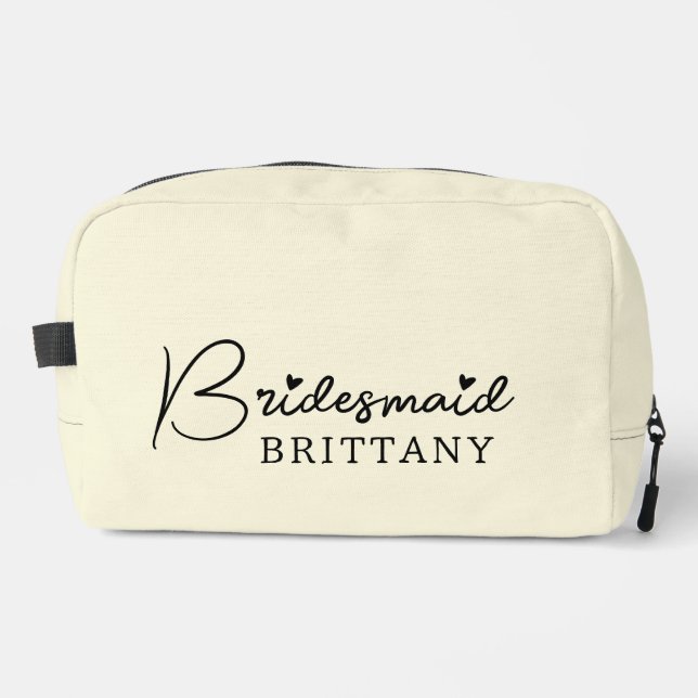 Bridesmaid Dopp kit, Custom bridal shower bag (Front)