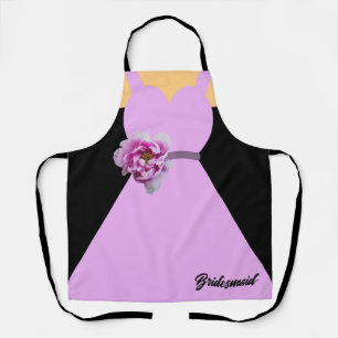 Bridesmaid Dress Lavender with Flower Personalise Apron