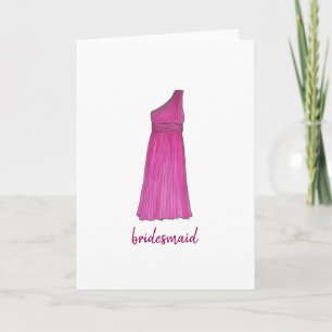 Bridesmaid Dress Wedding Bridal Party Card