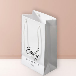 Bridesmaid Elegant Small Gift Bag Black White