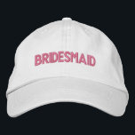 Bridesmaid Embroidered Hat<br><div class="desc">Ideal Bridesmaid cap for hen or bachelorette parties,  bridal showers,  or wedding parties,  embroidered text,  cute Bridesmaid cap from Ricaso</div>