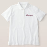 Bridesmaid Embroidered Polo<br><div class="desc">A perfect present for your bridesmaids. Cute white polo with customisable Bridesmaid embroidered on the front. Change colour to match your wedding colours if desired.</div>