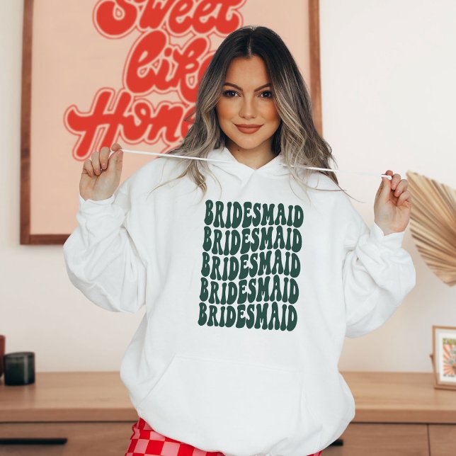 Bridesmaid Emerald Custom Matching Bridal Party Hoodie (Creator Uploaded)