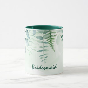 Bridesmaid eucalyptus greenery green wedding mug