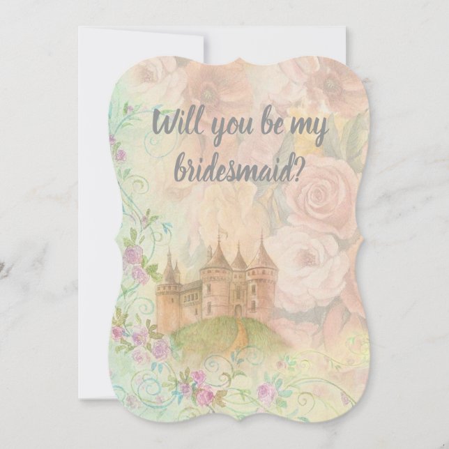 Bridesmaid Fairytale Wedding Botanical Invitation (Front)