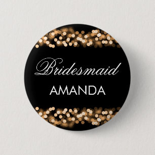 Bridesmaid Favour Gold Hollywood Glam 6 Cm Round Badge
