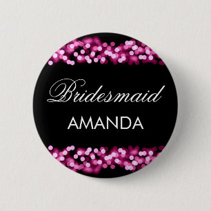 Bridesmaid Favour Pink Hollywood Glam 6 Cm Round Badge