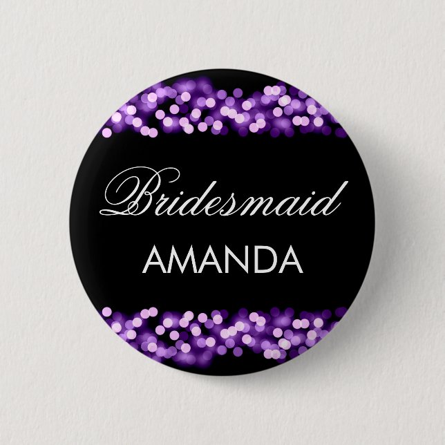 Bridesmaid Favour Purple Hollywood Glam 6 Cm Round Badge (Front)