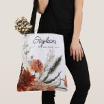 Bridesmaid Favour Rustic Floral Bouquet Tote Bag<br><div class="desc">Gift your bridesmaids with a gift they will really use with this boho rust floral bouquet. Personalised with a first name and the wedding role,  this tote bag can be used for so many things.</div>