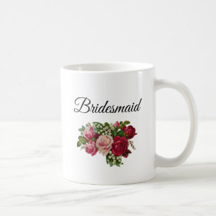 Bridesmaid Floral Roses Bouquet Mug