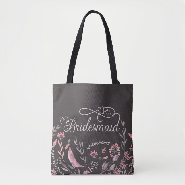 Bridesmaid Floral Wedding Tote Bag (Front)