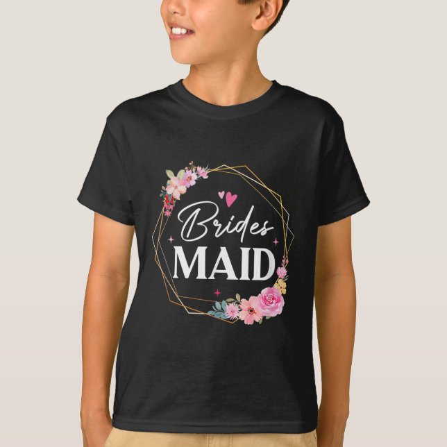 Bridesmaid Flower Bachelorette Bridal Shower Bride T-Shirt (Front)
