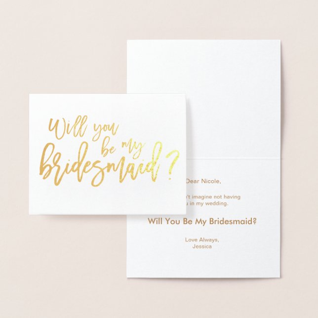 Bridesmaid Foil Card |  Will You Be My Bridesmaid (Display)