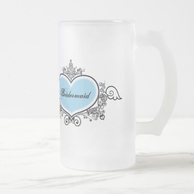 Bridesmaid Frosted Glass Beer Mug (Right)