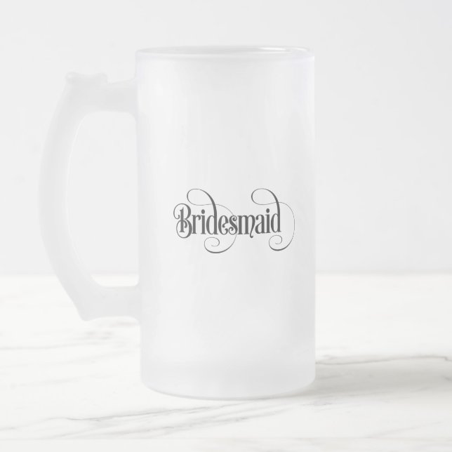 Bridesmaid Frosted Glass Beer Mug (Left)