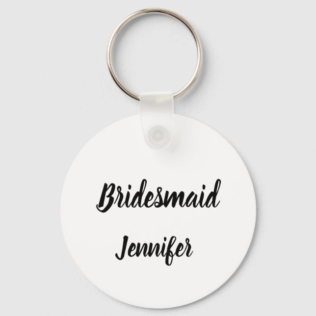 Bridesmaid Gift Custom Name Gifts Wedding Key Ring (Front)