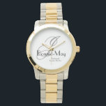 Bridesmaid Gift Elegant Monogram Rustic Chic Watch<br><div class="desc">Wedding Party Gifts Bridesmaid Gift Elegant Monogram Rustic Chic Watch. Simple elegant Bridesmaid gift with classic monogram initial name and date printed on the dial. Click personalise this template to customise it with your monogram initial, the first name and marriage date quickly and easily. Bridesmaid Gift Elegant Monogram Rustic Chic...</div>