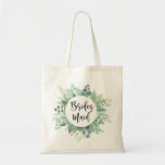 Bridesmaid Gift Eucalyptus Greenery Wedding Tote<br><div class="desc">Modern bridesmaid gift tote with botanical greenery. Wedding party favour.</div>