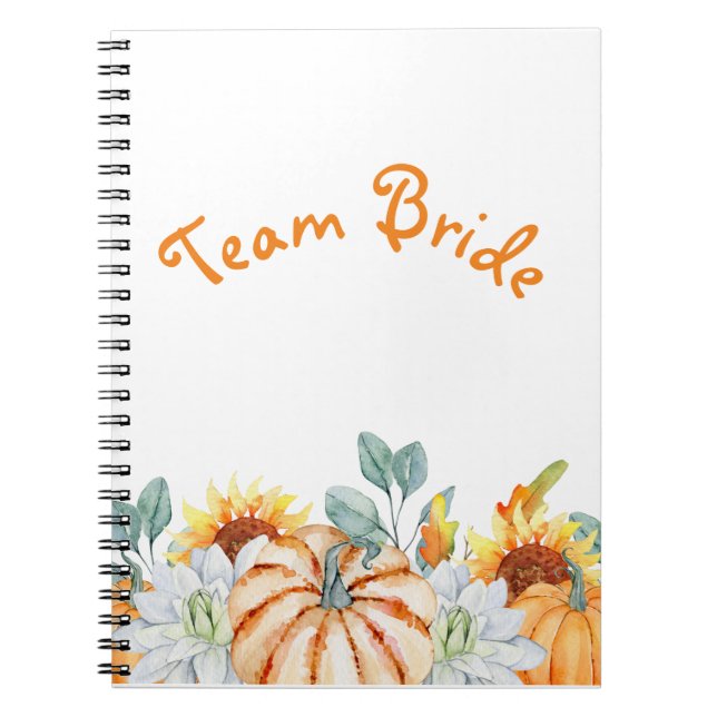 Bridesmaid Gift Fall Wedding Theme Notebook (Front)