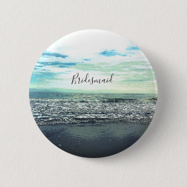 Bridesmaid Gift Party Favor Beach Ocean Abstract 6 Cm Round Badge (Front)