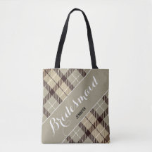 Bridesmaid Gift Personalised Name Tartan Simple