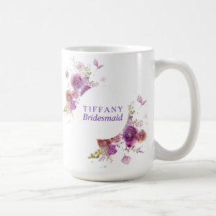 Bridesmaid Gift Watercolor floral Coffee Mug