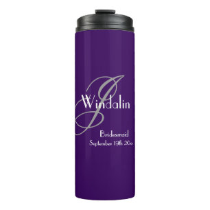 Bridesmaid Gift Wedding Modern Monogram Name Chic  Thermal Tumbler