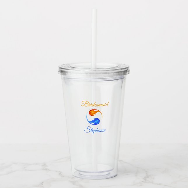 Bridesmaid gifts- acrylic tumbler (Front)