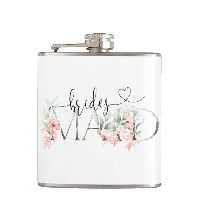 Bridesmaid Gifts Flask Floral Wedding Party Gifts  (Front)