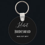 Bridesmaid Gifts Maid of Honour Mother Black White Key Ring<br><div class="desc">Add three lines of text to this modern bridal party wedding gift.</div>