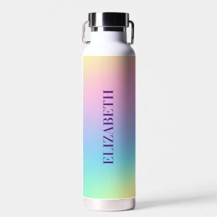Bridesmaid gifts pastel rainbow ombre personalised water bottle