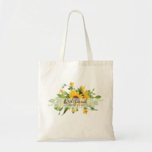 Bridesmaid Gifts SUNFLOWERS Theme Personalised Tote Bag
