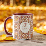 Bridesmaid gifts Terracotta Talavera monogram Mug<br><div class="desc">Bridesmaids gifts Mexican Talavera terracotta marrone brown elegant wedding monogrammed customised coffee mug,  personalised name mugs printed wedding party favours ,  shades of brown talavera bridal party favours personalised name coffee mug talavera wedding favours gifts for her monogram coffee mug personalised gifts for her</div>
