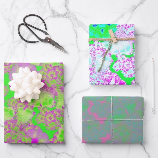 Bridesmaid Gifts Wrapping Paper Flat set of 3 (Front)