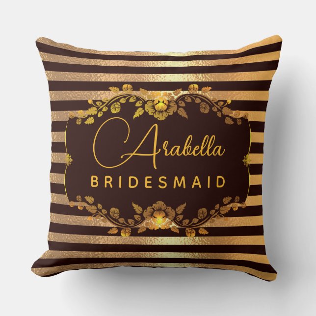 Bridesmaid Glitter heart-Print personalise  Cushion (Front)