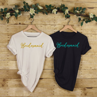 Bridesmaid-Gold Bright Bridal Bachelorette Party T-Shirt