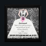 Bridesmaid Gown Bouquet  Black Lacquer Jewellery B Gift Box<br><div class="desc">Wedding Black Lacquer Keepsake Custom Designer Personalised Jewellery Box or Memory Box Elegant Unique Wedding Anniversary</div>