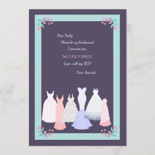 Bridesmaid Gowns Bridesmaid Request Card