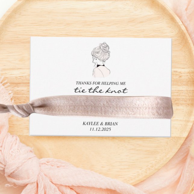 Bridesmaid Hair Tie Scrunchie Holder Enclosure Card (Creator Uploaded)